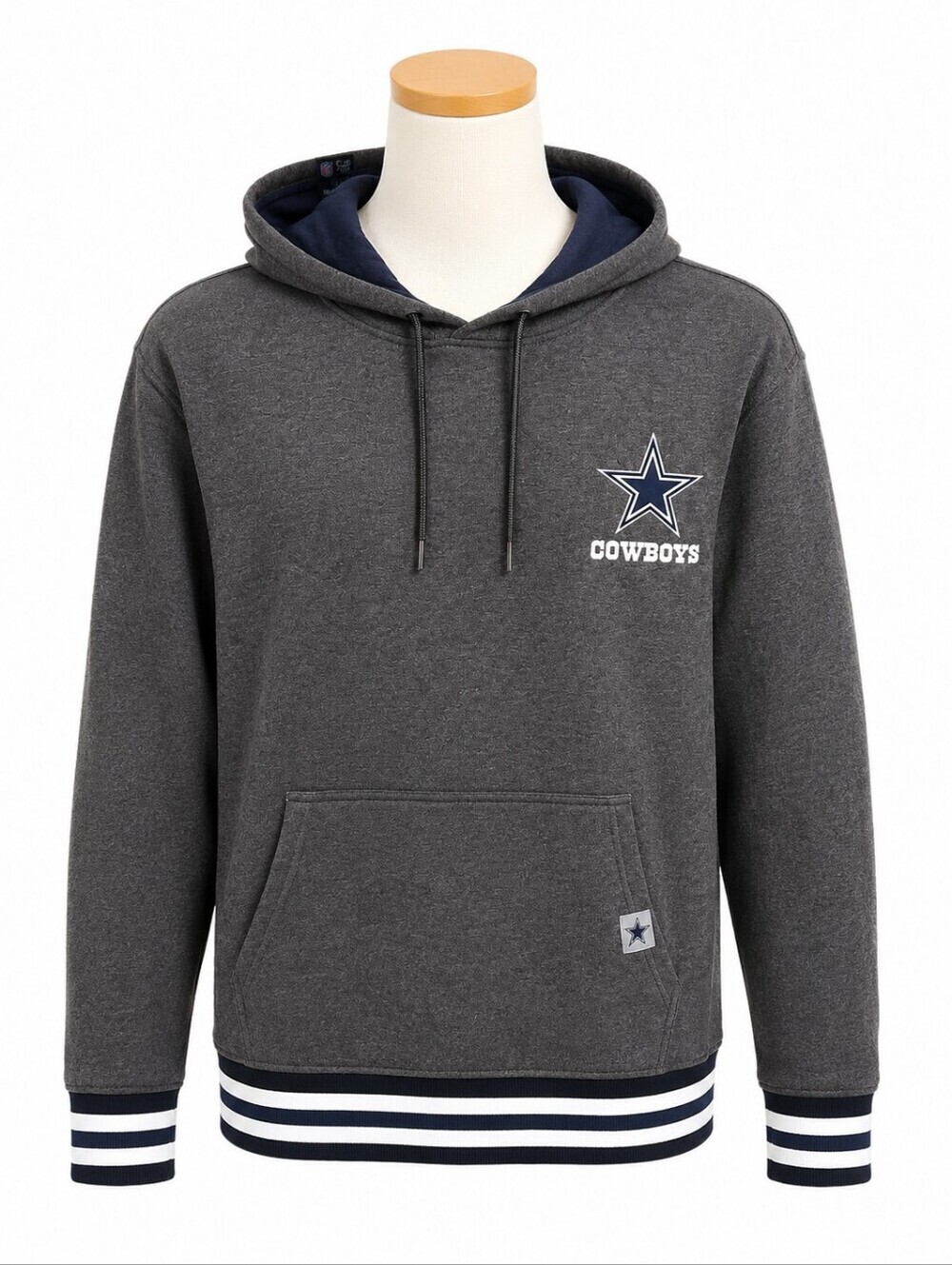 NFL Ultra Game NWT Dallas Cowboys Embroidered Gray Hoodie Sz L Football Fan
